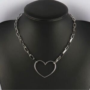 Stainless Steel Heart Choker Necklace